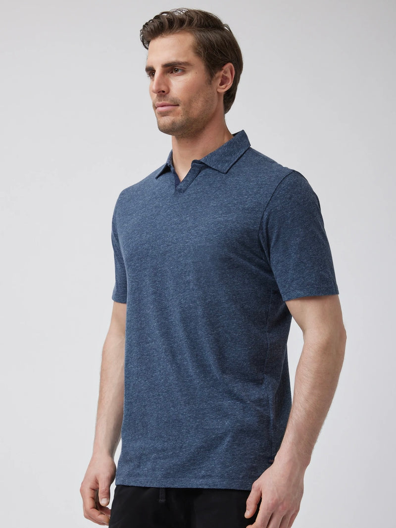 VICTORY V-NOTCH POLO - INDIGO HEATHER