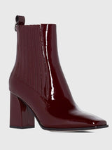 FRANKIE BOOT - WINE PATENT LEATHER