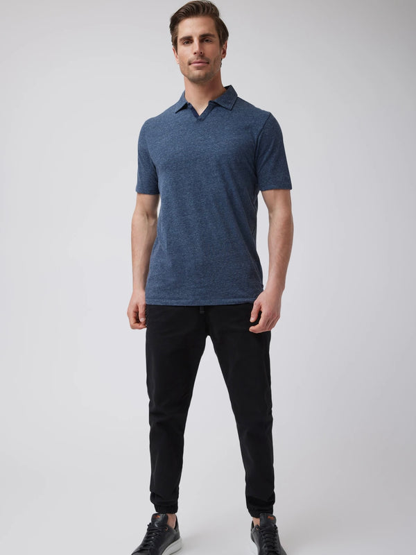 VICTORY V-NOTCH POLO - INDIGO HEATHER