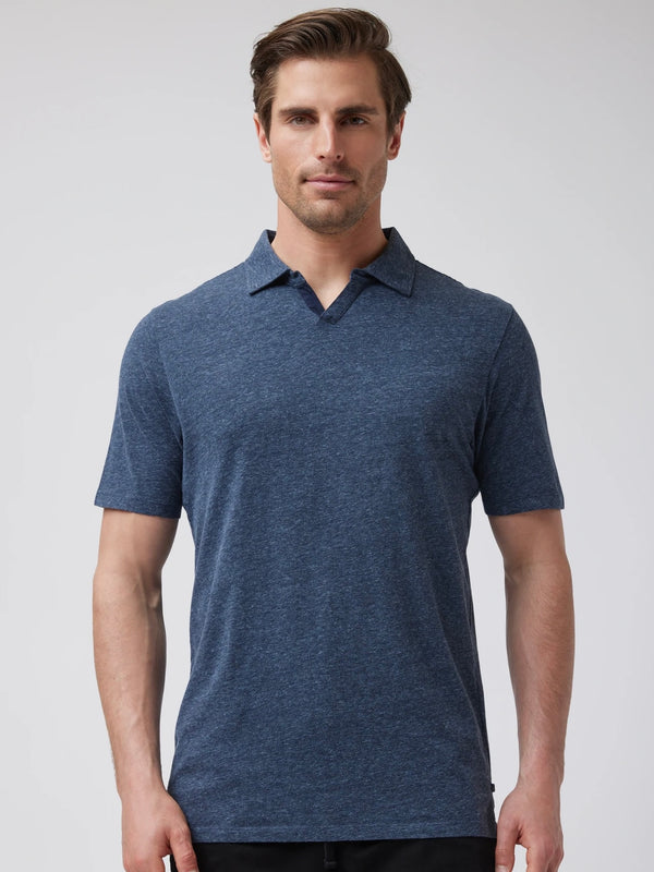 VICTORY V-NOTCH POLO - INDIGO HEATHER